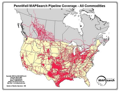 Map Of All Major Gas And Oil Pipelines Across The Us And Canada 1017×