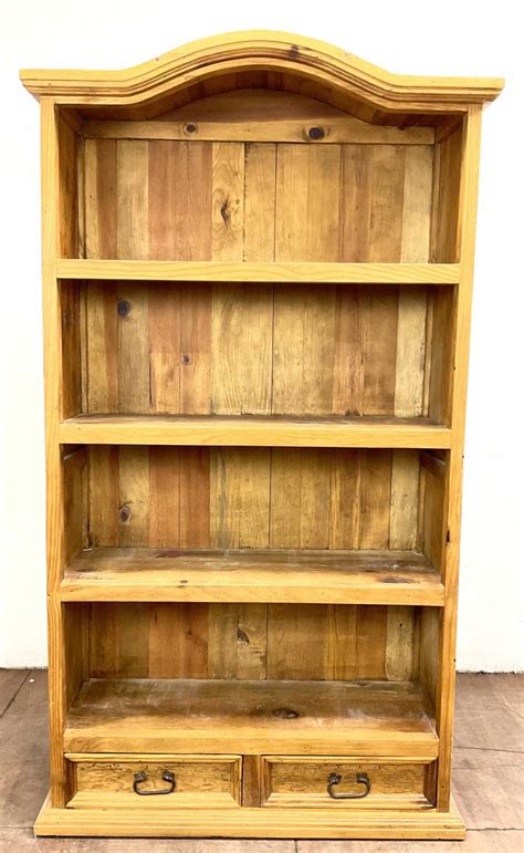 Lot Rustic Mexican Style Pinewood Bookcase