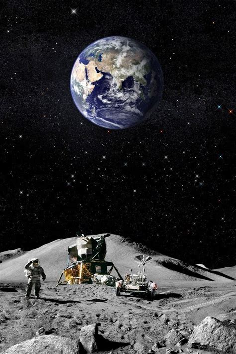 Moon Landing Outer Space Earth Moon Star Cosmos Landing Apollo