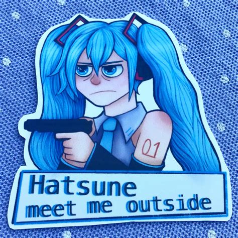 Hatsune Miku Vocaloid Matte Vinyl Sticker Meme Funny Etsy