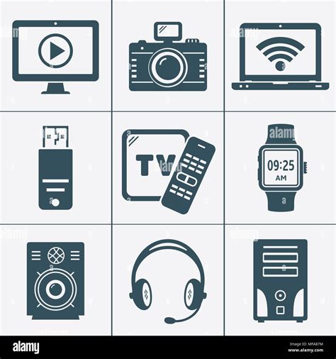 Modern Digital Devices And Electronic Gadgets Icons Vector