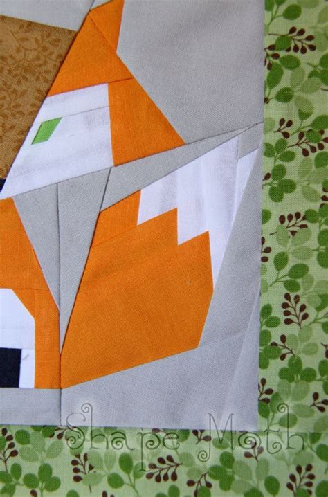 Shape Moth Fox Paper Pieced Quilt Block And Pdf Pattern Ready And