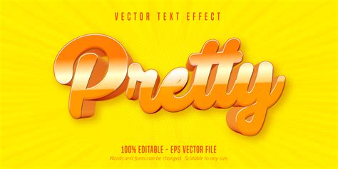 Pretty Text Cartoon Style Text Effect 1256996 Vector Art At Vecteezy