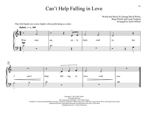 elvis presley can t help falling in love arr jason sifford sheet music notes chords cant