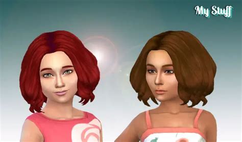 Mystufforigin Confident Hair Curls For Girls Sims 4 Hairs