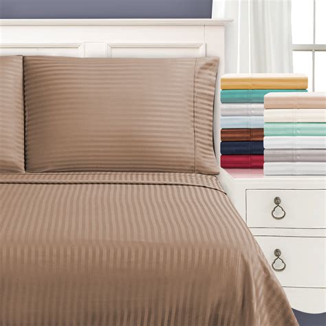 Shop Superior Egyptian Cotton 650 Thread Count Olympic Queen Stripe
