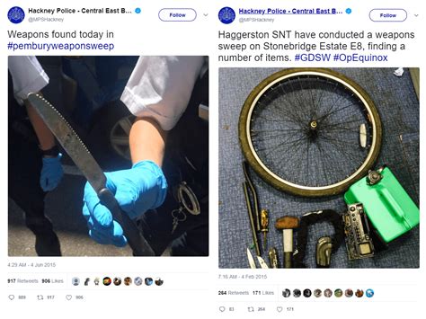 london police force deletes mocked weapon confiscation tweets breitbart