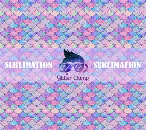 Sublimation Prints For Skinny Tumblers Mermaid Scales Glitter Chimp