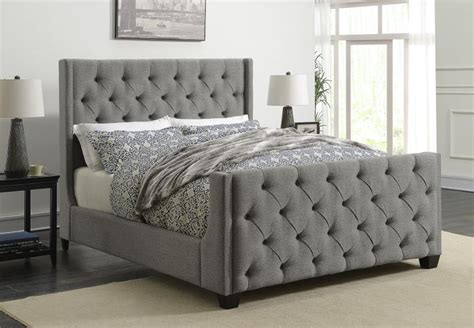 Palma Upholstered Bed Palma Light Grey Upholstered King Bed