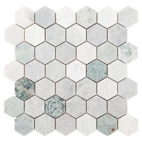 Caribbean Green Hexagon Polished Marble Mosaic Marble Mosaic Floor