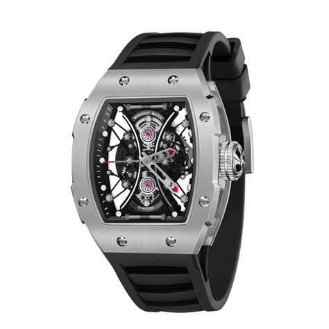 Skeleton Hourglass Silvery Watch Buy Quartz Sports Chronograph