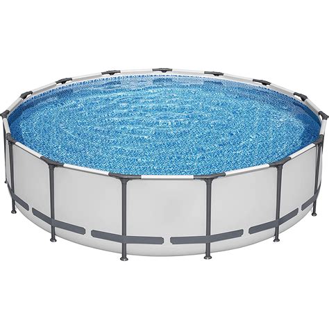 Open Box Bestway Power Steel Pro Max Complete 16 Ft Round Above Ground 48 Inch Metal Frame Pool