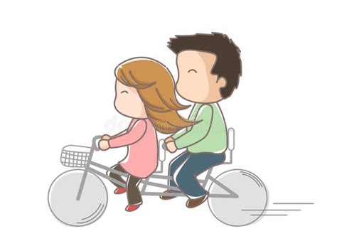 Married Couple Tandem Bicycle Stock Illustrations 80 Married Couple