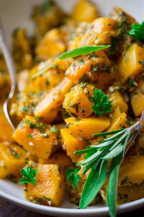 Easy Garlic Herb Butternut Squash Healthy Seasonal Recipes