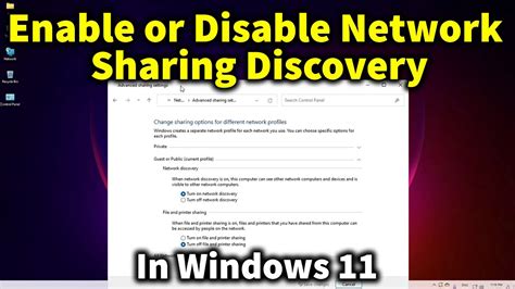 How To Enable Or Disable Network Sharing Discovery In Windows Youtube