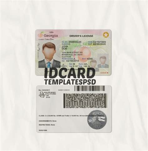Georgia Driver License Psd V1 And V2 Id Card Templates Psd