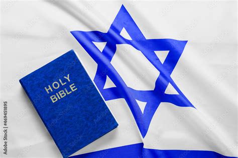 Blue Holy Bible On Flag Of Israel Stock Photo Adobe Stock