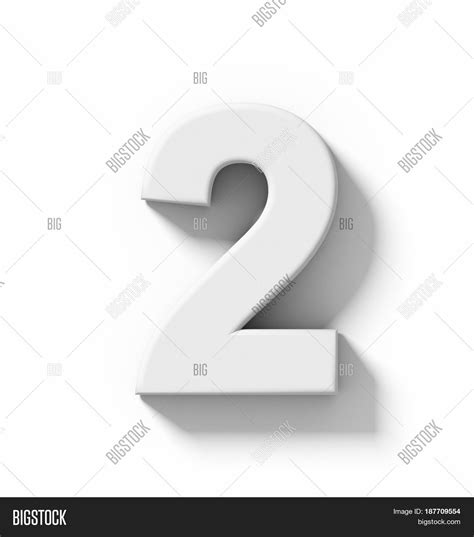 Number 2 3d White Image And Photo Free Trial Bigstock