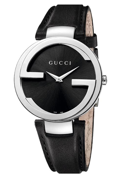 Gucci Interlocking G Leather Strap Watch 34mm Nordstrom