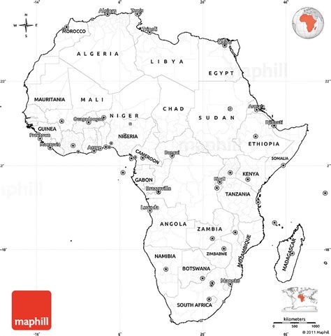Unlabeled Africa Map Maps Of Africa Labeled And Unlabeled Printable