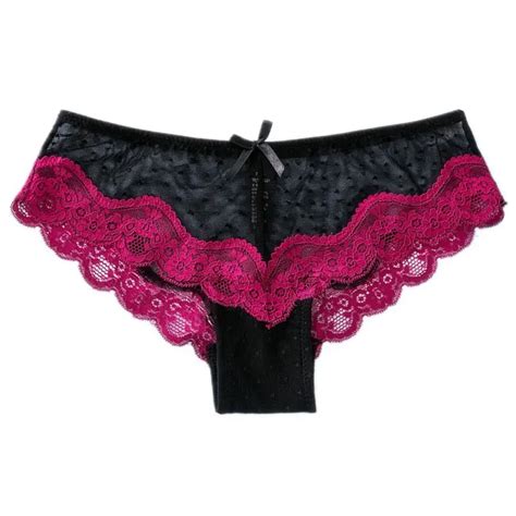 Sexy Women Panties Low Rise Hollow Briefs Ultra Thin Underwear Soft Breathable Lace Briefs In