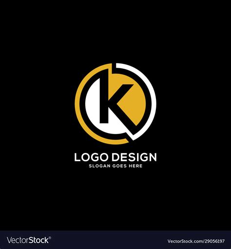 Creative Letter K Logo With Circle Element Vector Image