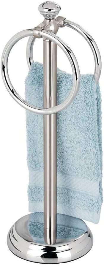 Mdesign Decorative Metal Fingertip Towel Holder Stand For