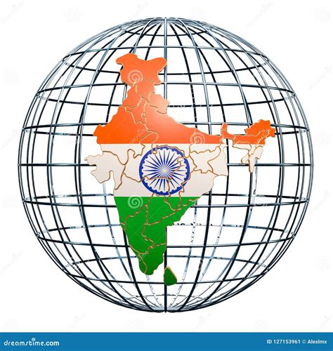 India Globe Map