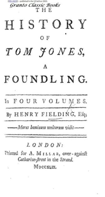 The History Of Tom Jones A Foundling By Henry Fielding Novel Comic