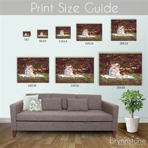 Brynnstone Photography Print Size Guide Photo Wall Display Wedding