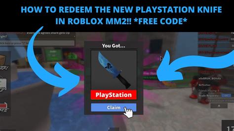 How To Redeem The New Exclusive Playstation Knife In Roblox Mm2 Free