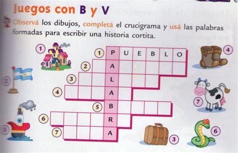 Uso De La V Y La B Crossword Baby Shower Education School Frases