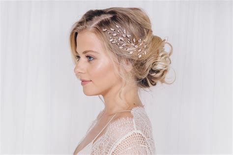 A Woman Wearing A Bridal Hair Comb