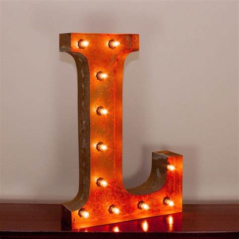24” Letter L Lighted Vintage Marquee Letters With Screw On Sockets