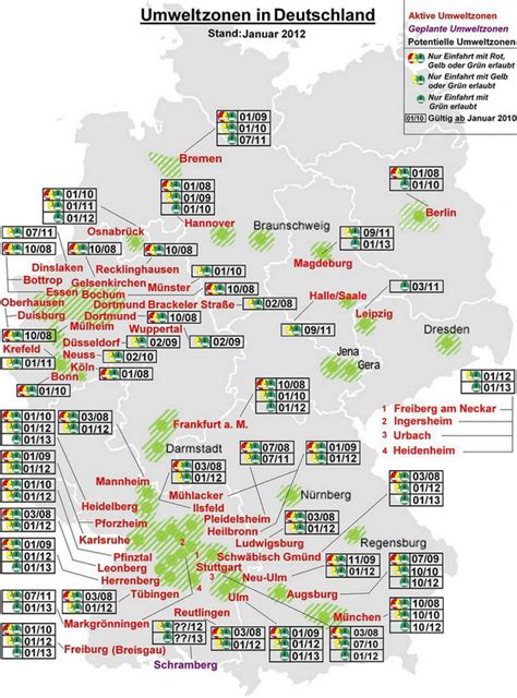 Umweltzonen Deutschland Karte