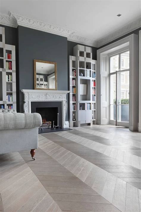 Ash Grey Chevron Flooring Homify Floor Design Classic Living Room