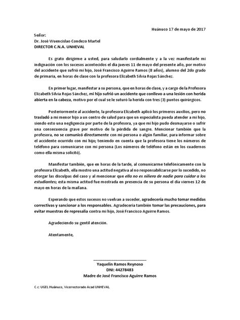 Modelo De Carta De Queja Por Mala Atencion Al Cliente