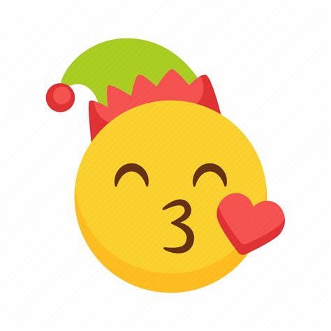 Love Christmas Emoji Elf Hat Yellow Flat Icon Download On