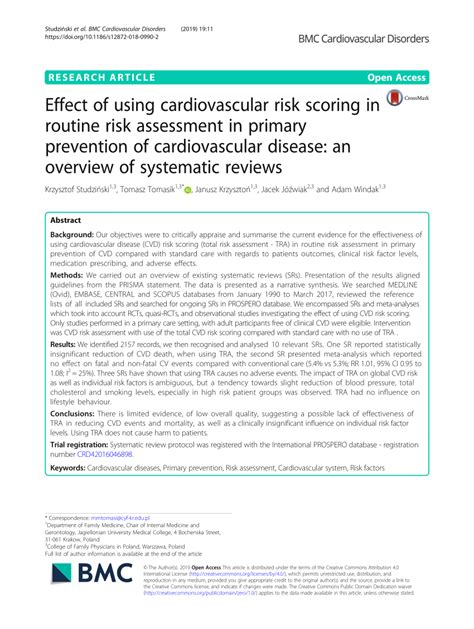 Pdf Effect Of Using Cardiovascular Risk Scoring In Routine Risk