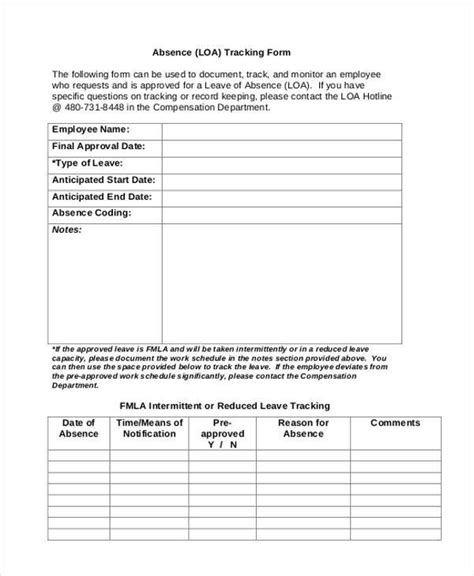 Free 8 Sample Employee Absence Forms In Pdf Ms Word