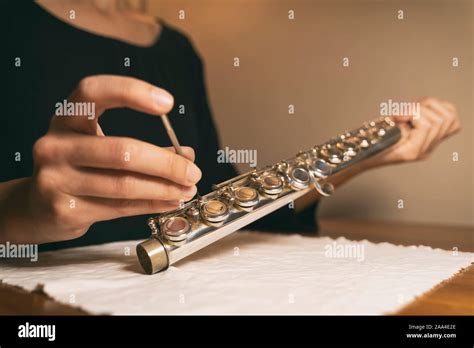 Fixing Flute Keys Flute Maintenance Stock Photo Alamy