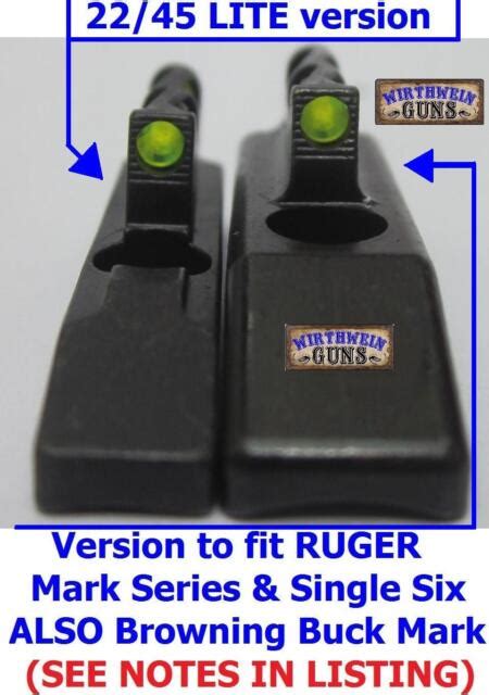 Hi Viz Litewave Fiber Optic Front Sight Ruger Single Six Browning Buck
