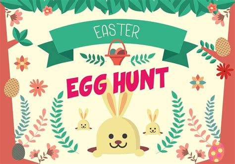 cute easter egg hunt poster vector 145219 vector art at vecteezy