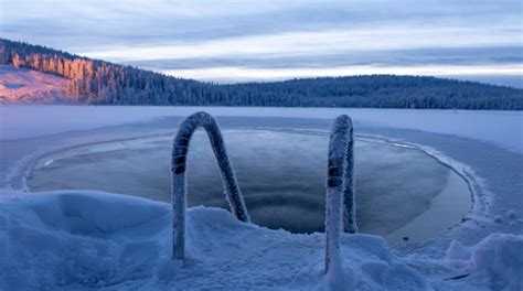 Ice Swimming Travel Pello Lapland Finland