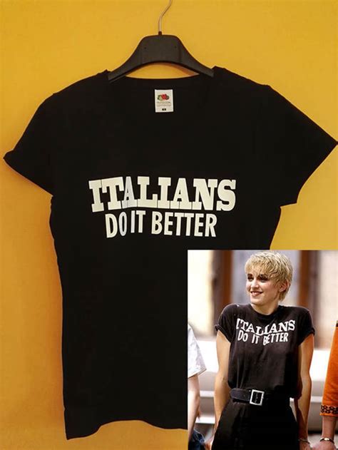 T Shirt Madonna Italians Do It Better Black Print Copy Woman Etsy Uk