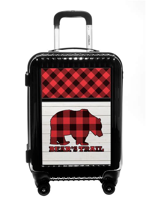 Lumberjack Plaid Carry On Hard Shell Suitcase Personalized