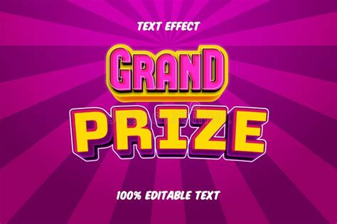 Grand Prize Editable Text Effect Stock Vector Illustration Of Letters