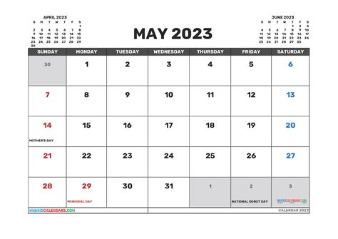 Printable May 2023 Calendar Free 12 Templates Free Printable 2021
