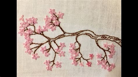 Simple Cherry Blossom Tree Embroideryhand Embroideryhaelyn Embroidery