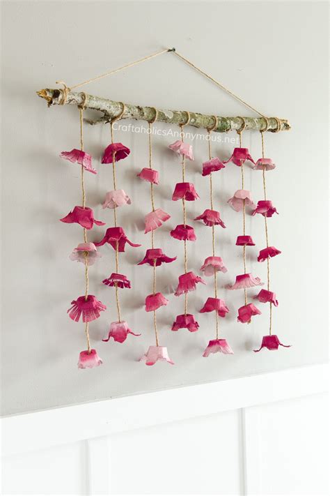 Chic Diy Boho Flower Wall Hanging Made From Egg Cartons This Is A Must See Craft That Will Not